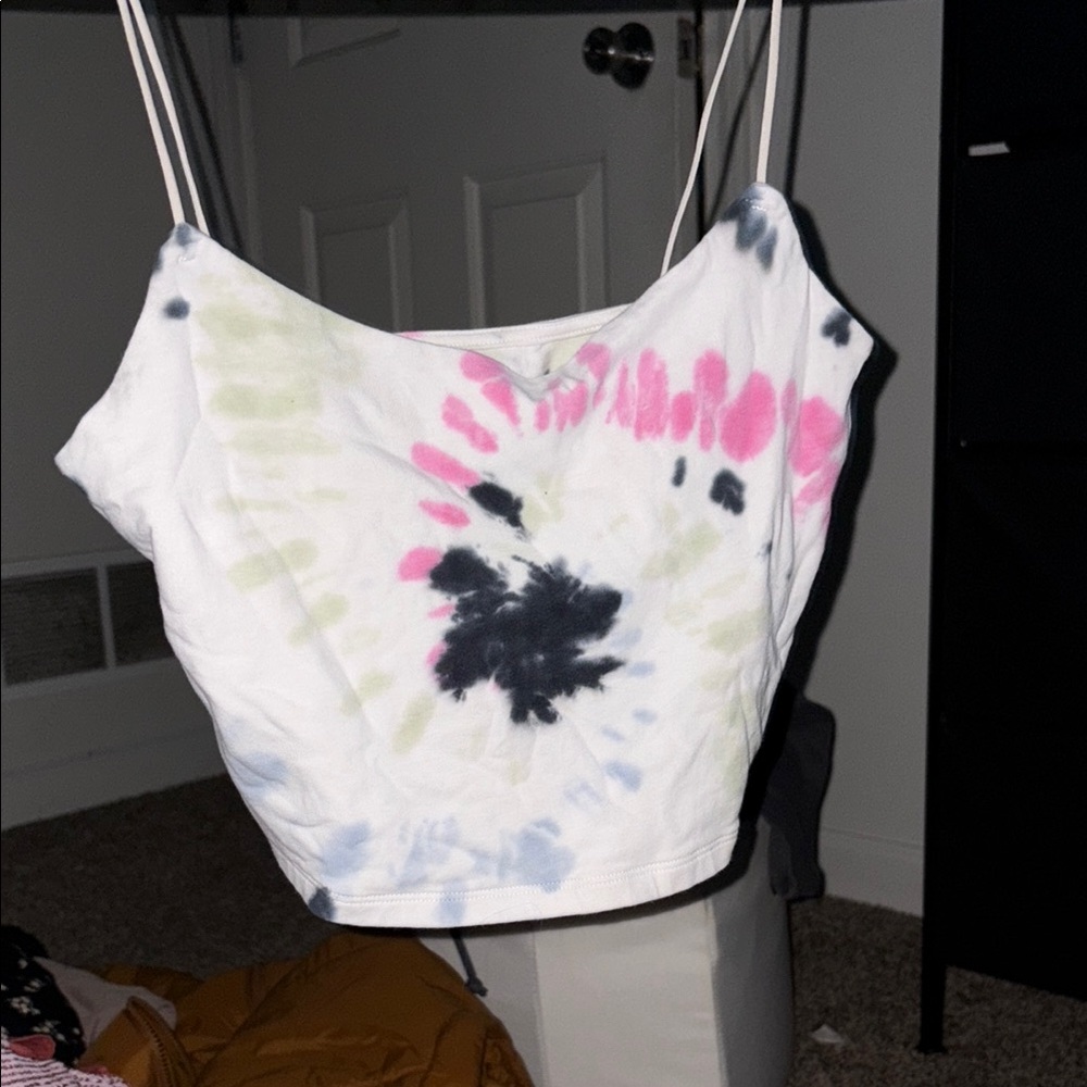 Aeropostale Pink and Black Fitted Crop Camisole